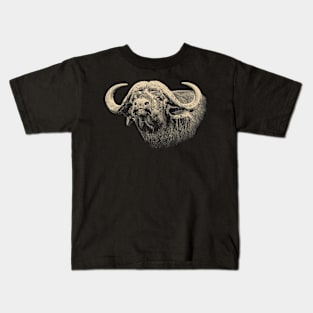 Buffalo Head in Vintage Sepia Kids T-Shirt